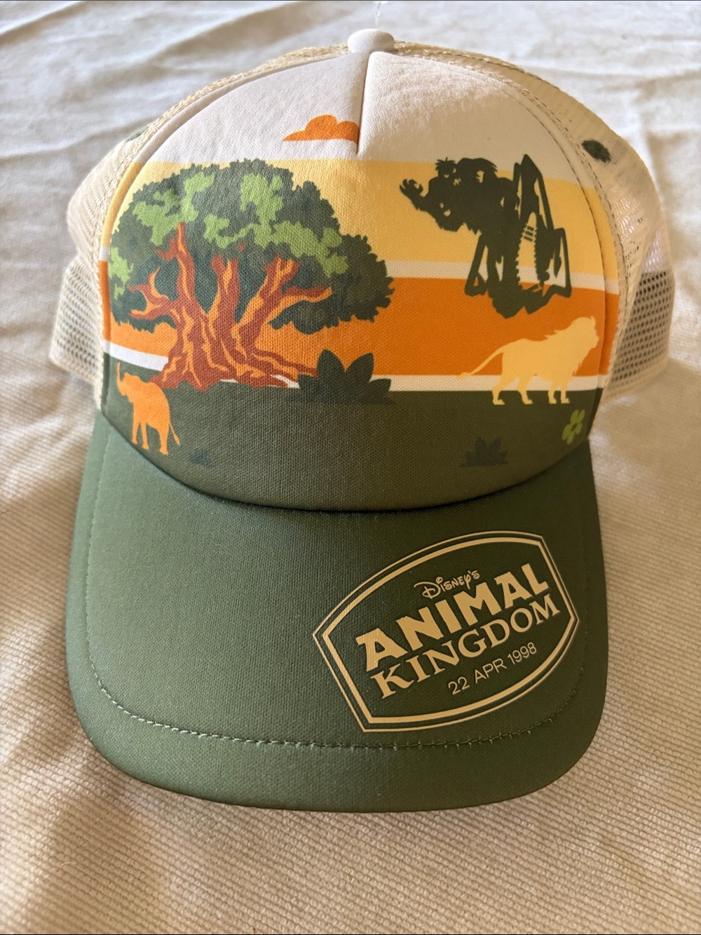 Disney Animal Kingdom Green, Orange & White Trucker Hat